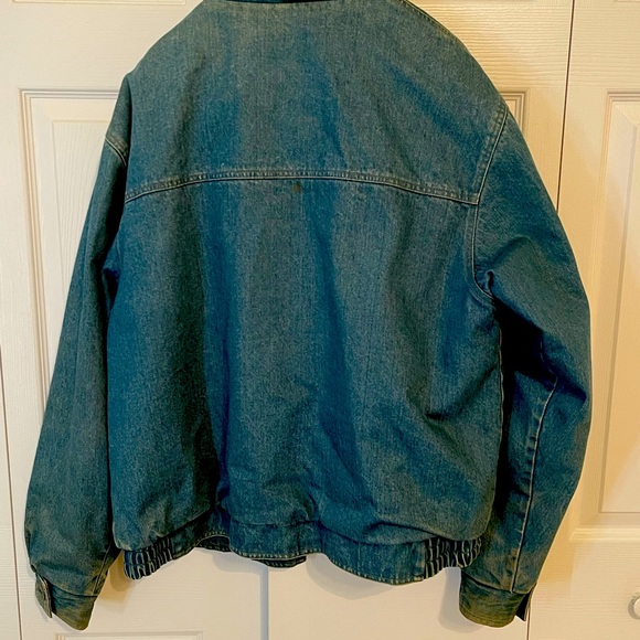 Vintage Eddie Bauer Men’s Blue Denim Jacket,100% cotton/100% wool lining - Picture 3 of 4